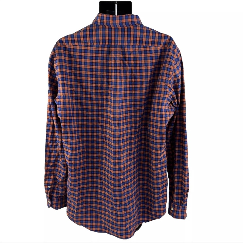 Mens Ralph Lauren Button Down Long Sleeve Shirt Sz XL Blue Orange Check Cotton - Picture 6 of 6